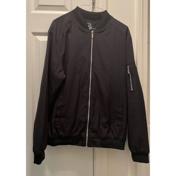 Fashion Other - Fashion Windbreaker Jacket Black Lined Lightweight Full Zip Men's Medium